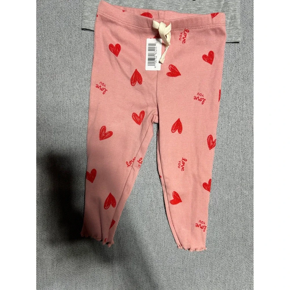 Cat & Jack‎ Carter's Clothing Lot Girls 12M Pink Gray Hearts Polka Dot Swimsuit